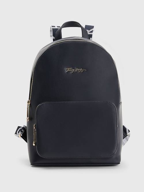 Tommy Hilfiger Iconic Signature Plaque Backpack Tassen Dames Blauw | TH360IXJ