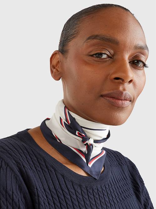 Tommy Hilfiger Iconic Silk Bandana Sjaals Dames Wit | TH930GAR