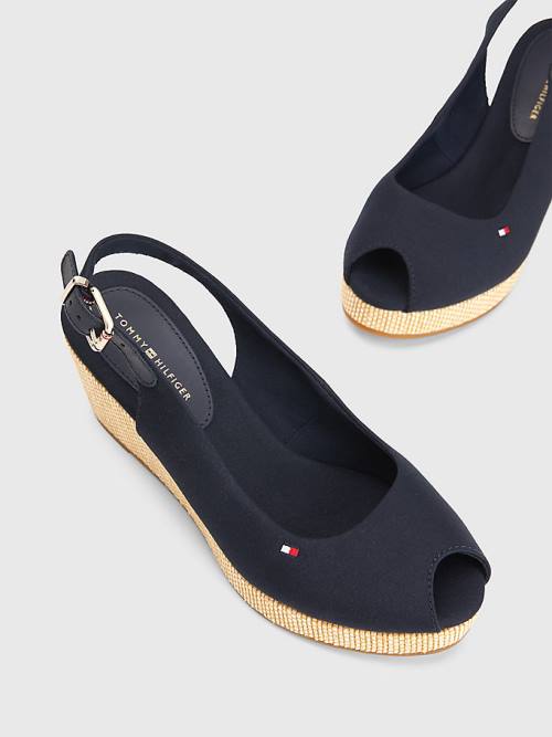 Tommy Hilfiger Iconic Slingback Espadrilles Wedges Sandalen Dames Blauw | TH015ROC