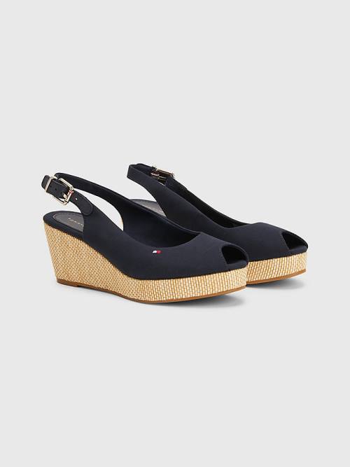 Tommy Hilfiger Iconic Slingback Espadrilles Wedges Sandalen Dames Blauw | TH015ROC