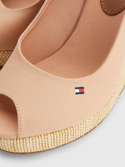 Tommy Hilfiger Iconic Slingback Espadrilles High Heel Wedges Sandalen Dames Beige | TH418LIM