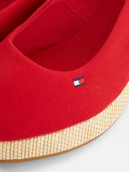 Tommy Hilfiger Iconic Slingback Espadrilles Wedges Sandalen Dames Rood | TH478RQN