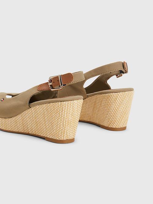 Tommy Hilfiger Iconic Slingback Espadrilles Wedges Sandalen Dames Bruin | TH759NQF