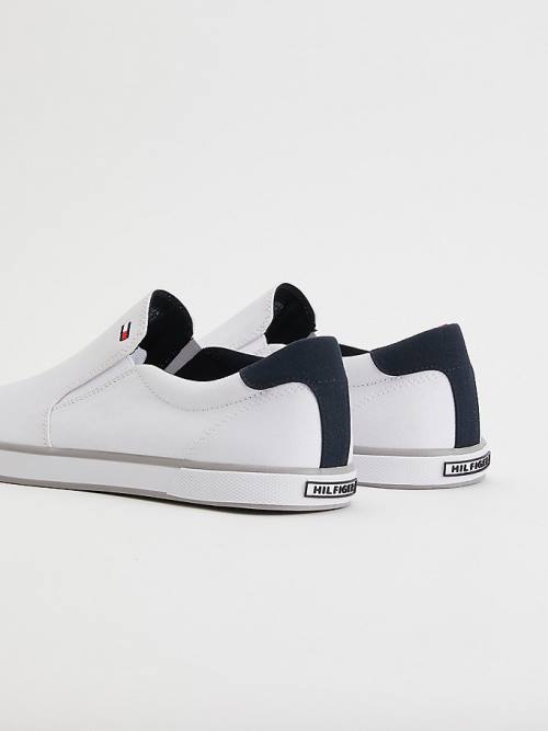 Tommy Hilfiger Iconic Slip-On Canvas Sneakers Heren Wit | TH083ALE