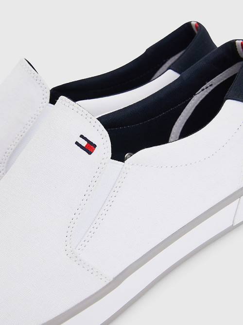 Tommy Hilfiger Iconic Slip-On Canvas Sneakers Heren Wit | TH083ALE