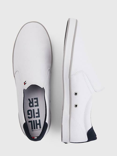 Tommy Hilfiger Iconic Slip-On Canvas Sneakers Heren Wit | TH083ALE