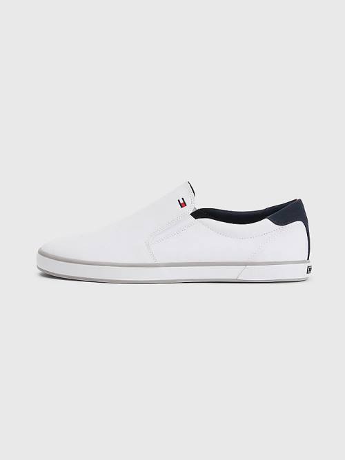 Tommy Hilfiger Iconic Slip-On Canvas Sneakers Heren Wit | TH083ALE