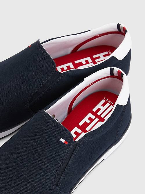 Tommy Hilfiger Iconic Slip-On Canvas Sneakers Heren Blauw | TH207RFB