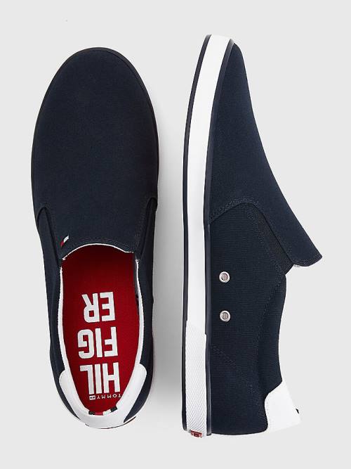 Tommy Hilfiger Iconic Slip-On Canvas Sneakers Heren Blauw | TH207RFB