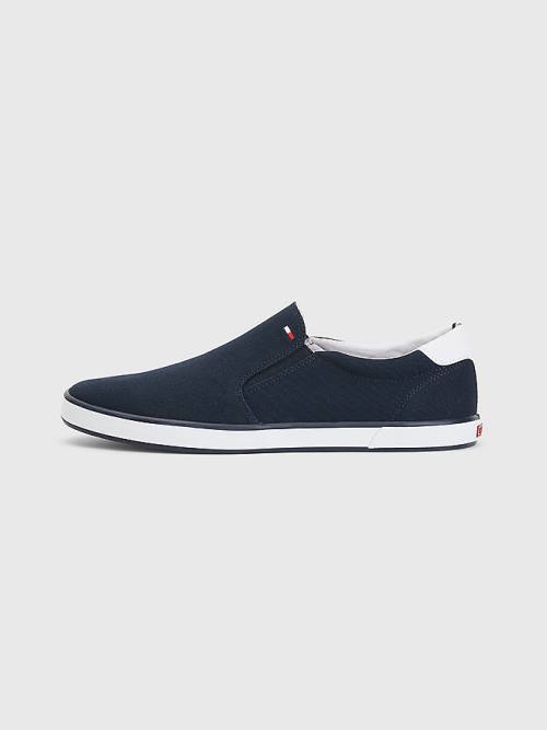 Tommy Hilfiger Iconic Slip-On Canvas Sneakers Heren Blauw | TH207RFB