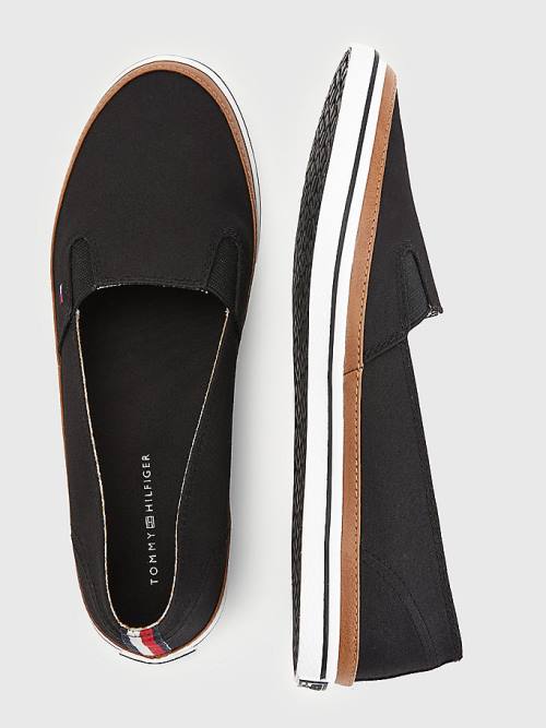 Tommy Hilfiger Iconic Slip-On Sneakers Dames Zwart | TH480IMT