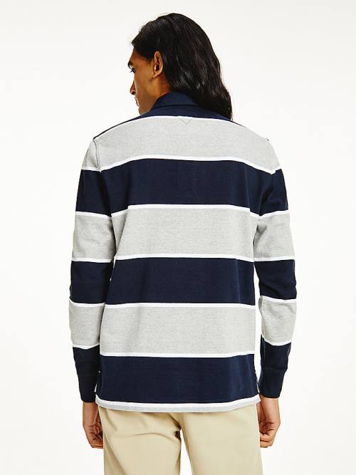 Tommy Hilfiger Iconic Stripe Rugby Shirt Poloshirt Heren Blauw | TH259VEP