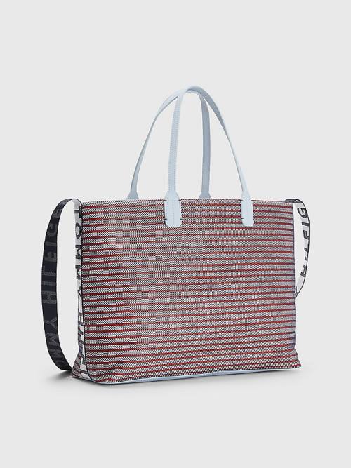 Tommy Hilfiger Iconic Woven Tote Tassen Dames Rood | TH865RJW