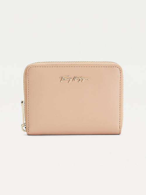 Tommy Hilfiger Iconic Zip-Around Medium Portefeuille Dames Beige | TH063INL