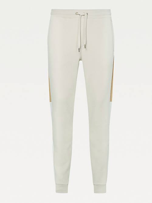 Tommy Hilfiger Icons Colour-Blocked Joggers Broek Heren Beige | TH543BMJ