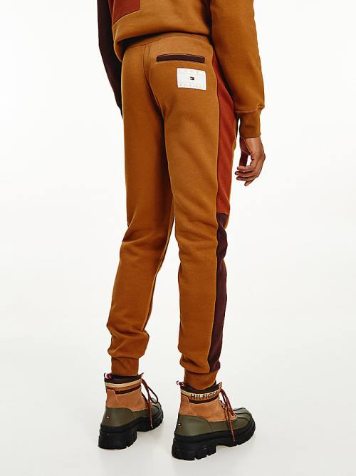 Tommy Hilfiger Icons Colour-Blocked Joggers Broek Heren Bruin | TH780XEZ