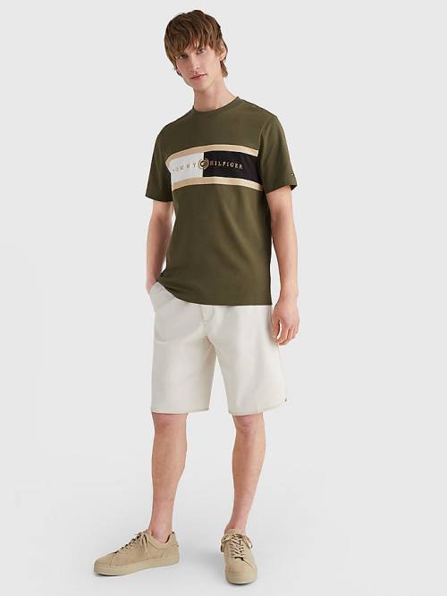 Tommy Hilfiger Icons Crest T-shirts Heren Khaki | TH158SOH