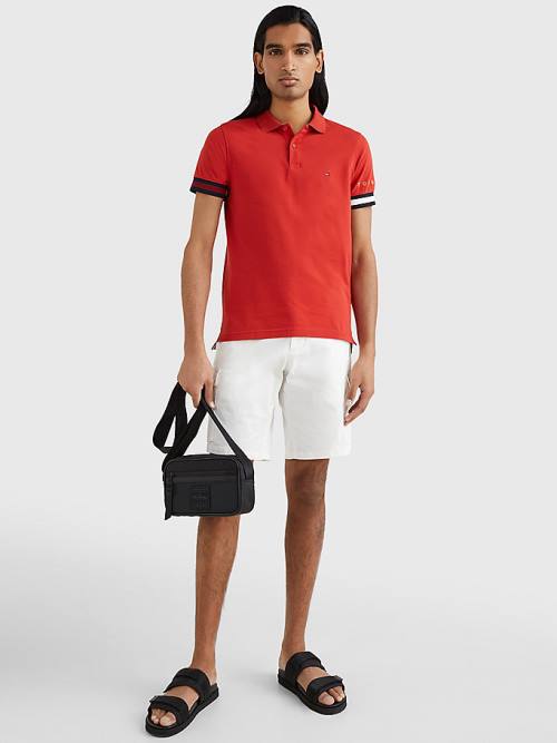 Tommy Hilfiger Icons Flag Slim Fit Poloshirt Heren Rood | TH297IBG