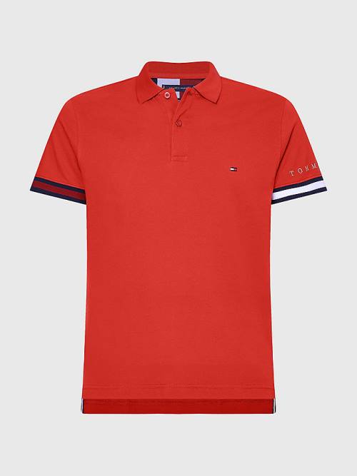 Tommy Hilfiger Icons Flag Slim Fit Poloshirt Heren Rood | TH297IBG