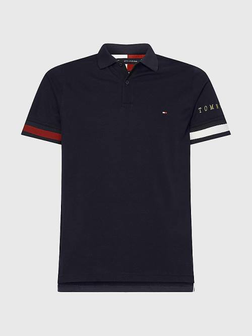 Tommy Hilfiger Icons Flag Slim Fit Poloshirt Heren Blauw | TH523WTP