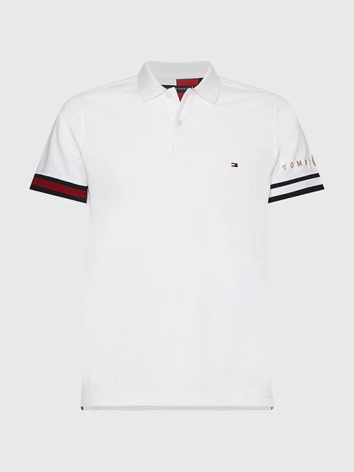 Tommy Hilfiger Icons Flag Slim Fit Poloshirt Heren Wit | TH573CXS