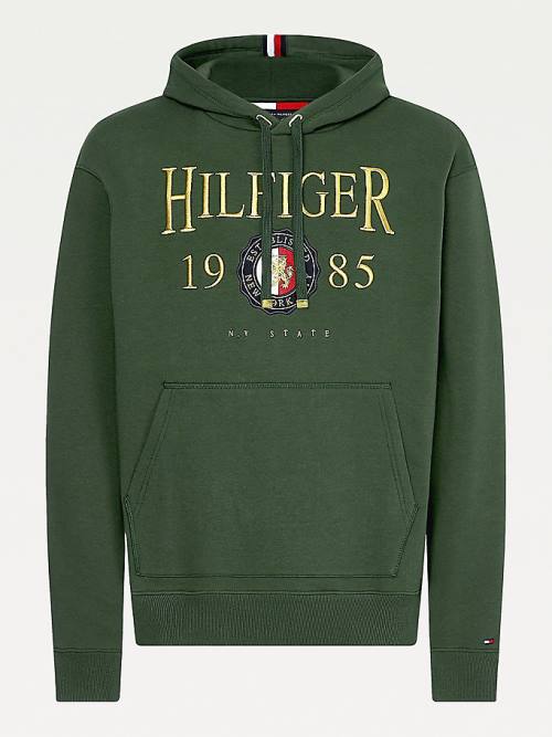 Tommy Hilfiger Icons Logo Embroidery Relaxed Fit Hoodie Heren Groen | TH479UZW