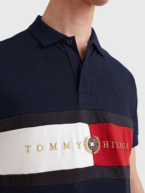 Tommy Hilfiger Icons Logo Regular Fit Poloshirt Heren Blauw | TH781UXH