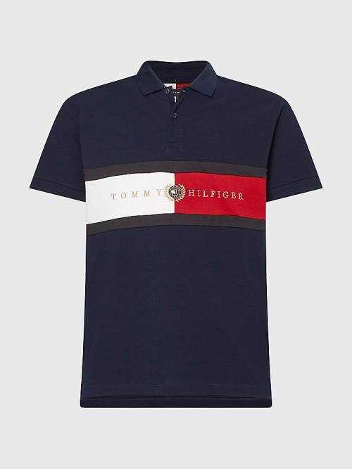 Tommy Hilfiger Icons Logo Regular Fit Poloshirt Heren Blauw | TH781UXH