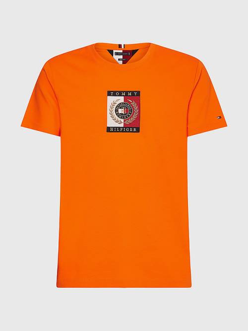 Tommy Hilfiger Icons Logo T-shirts Heren Oranje | TH204FUV