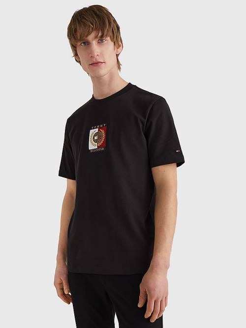 Tommy Hilfiger Icons Logo T-shirts Heren Zwart | TH507DCB