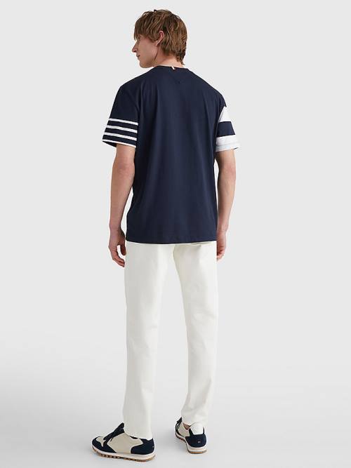 Tommy Hilfiger Icons Mixed Stripe T-shirts Heren Blauw | TH709DYO