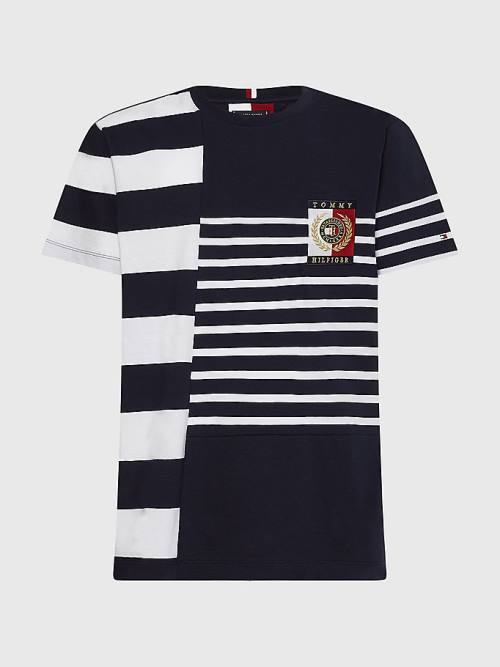 Tommy Hilfiger Icons Mixed Stripe T-shirts Heren Blauw | TH709DYO