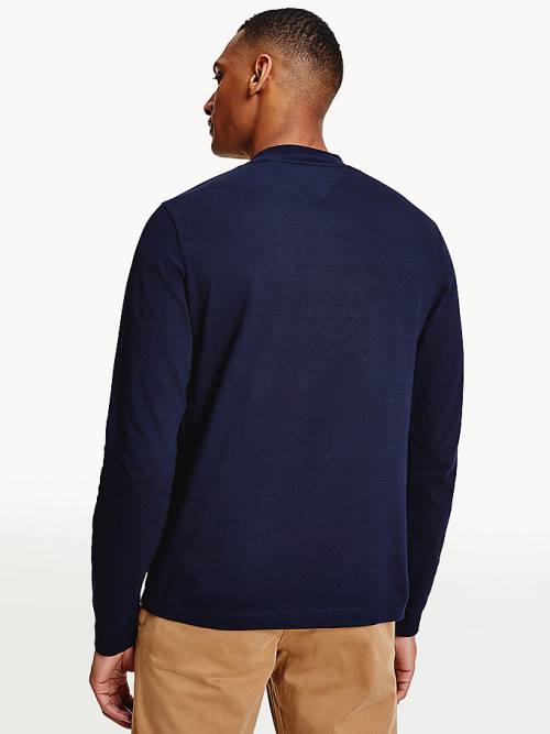 Tommy Hilfiger Icons Mock Turtleneck Long Sleeve T-shirts Heren Blauw | TH158RGH