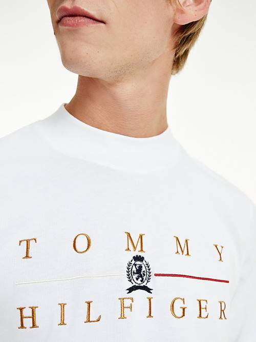 Tommy Hilfiger Icons Mock Turtleneck Long Sleeve T-shirts Heren Wit | TH318IYK