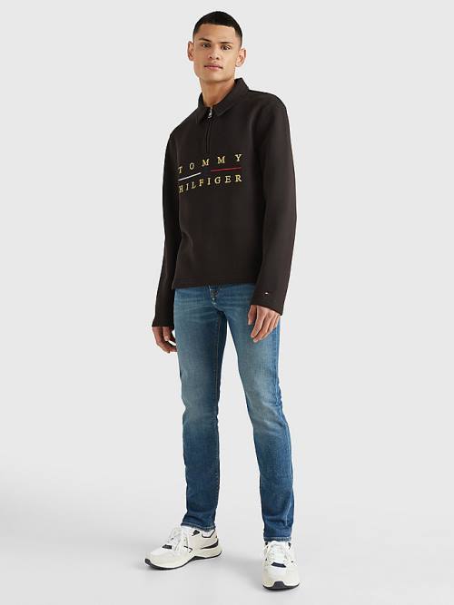 Tommy Hilfiger Icons Mock Turtleneck Relaxed Fit Sweatshirts Heren Zwart | TH273RGI