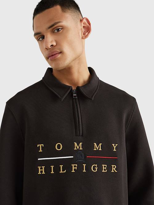 Tommy Hilfiger Icons Mock Turtleneck Relaxed Fit Sweatshirts Heren Zwart | TH273RGI