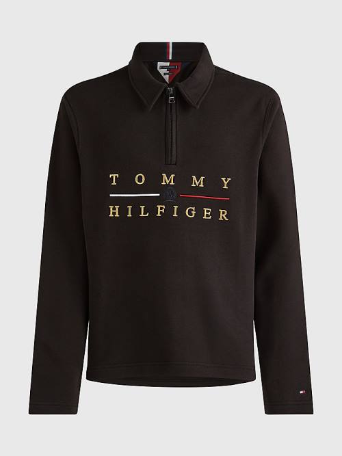 Tommy Hilfiger Icons Mock Turtleneck Relaxed Fit Sweatshirts Heren Zwart | TH273RGI