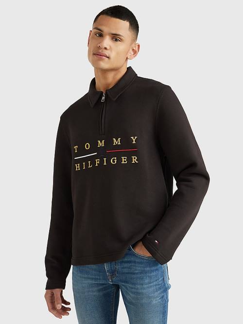 Tommy Hilfiger Icons Mock Turtleneck Relaxed Fit Sweatshirts Heren Zwart | TH273RGI