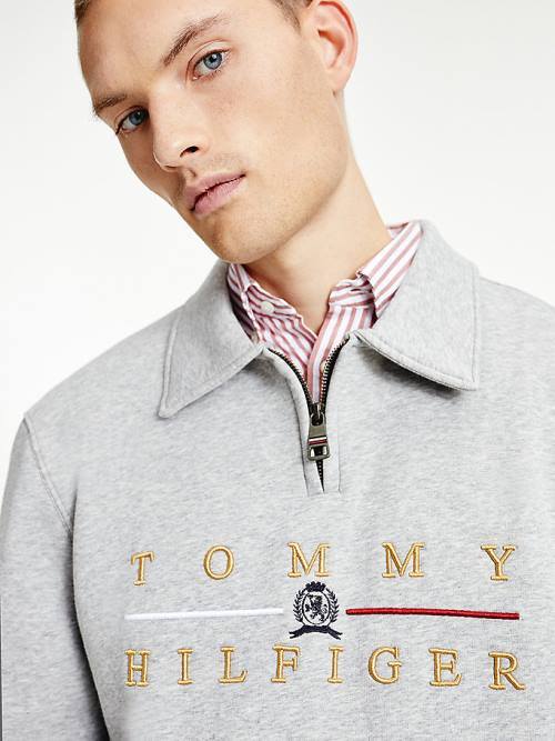 Tommy Hilfiger Icons Mock Turtleneck Relaxed Fit Sweatshirts Heren Grijs | TH415UKB