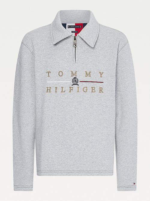 Tommy Hilfiger Icons Mock Turtleneck Relaxed Fit Sweatshirts Heren Grijs | TH415UKB