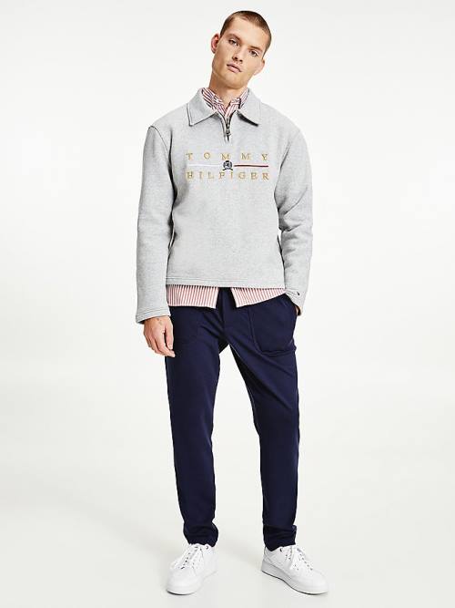 Tommy Hilfiger Icons Mock Turtleneck Relaxed Fit Sweatshirts Heren Grijs | TH415UKB