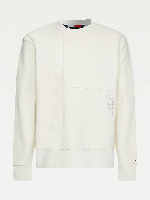 Tommy Hilfiger Icons Relaxed Fit Crest Panel Sweatshirts Heren Wit | TH834GUB