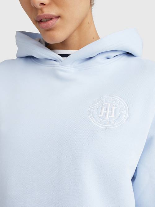 Tommy Hilfiger Interlock Circle Logo Hoodie Dames Blauw | TH426TRW