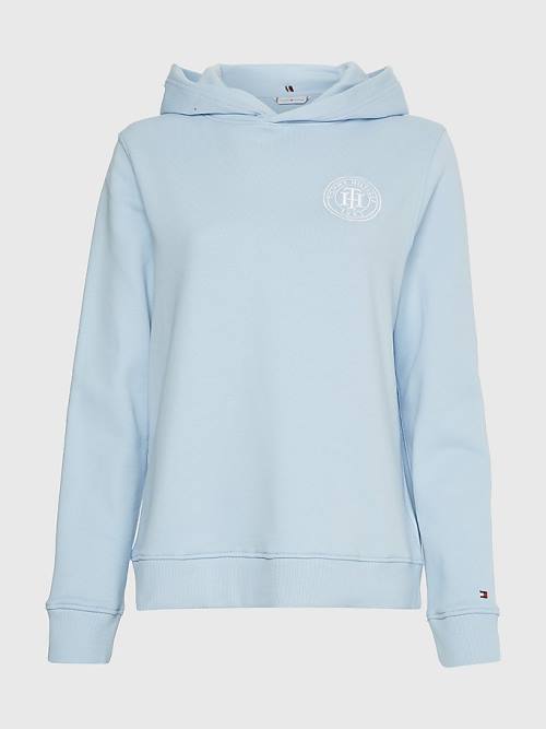 Tommy Hilfiger Interlock Circle Logo Hoodie Dames Blauw | TH426TRW