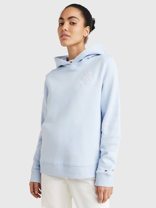 Tommy Hilfiger Interlock Circle Logo Hoodie Dames Blauw | TH426TRW