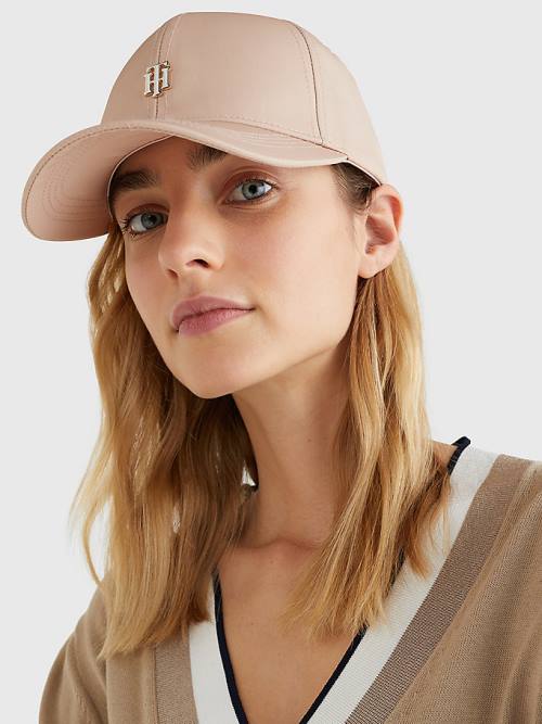 Tommy Hilfiger Interlock Plaque Cap Hoeden Dames Beige | TH825EUK