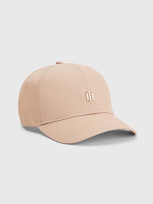 Tommy Hilfiger Interlock Plaque Cap Hoeden Dames Beige | TH825EUK