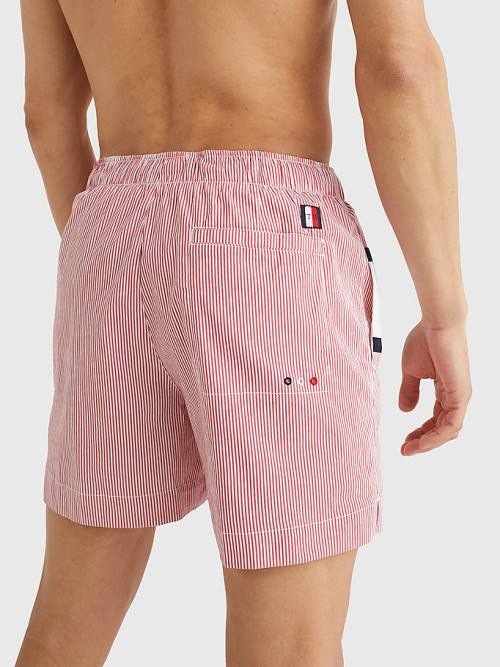 Tommy Hilfiger Ithaca Stripe Colour-Blocked Mid Length Shorts Zwemkleding Heren Rood | TH076CZR