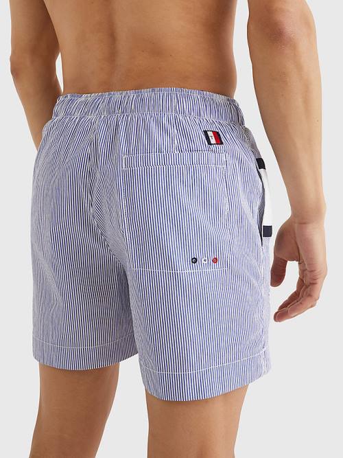 Tommy Hilfiger Ithaca Stripe Colour-Blocked Mid Length Shorts Zwemkleding Heren Blauw | TH825MJZ