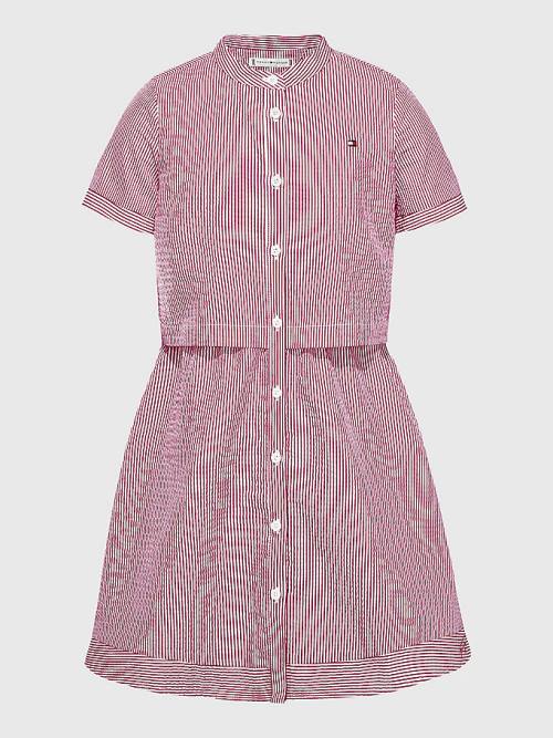 Tommy Hilfiger Ithaca Stripe Shirt Jurken Meisjes Roze | TH186TAJ